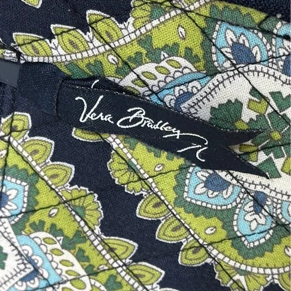 Vera Bradley Navy, Green and Light Blue Paisley Wristlet Wallet - Picture 2 of 5